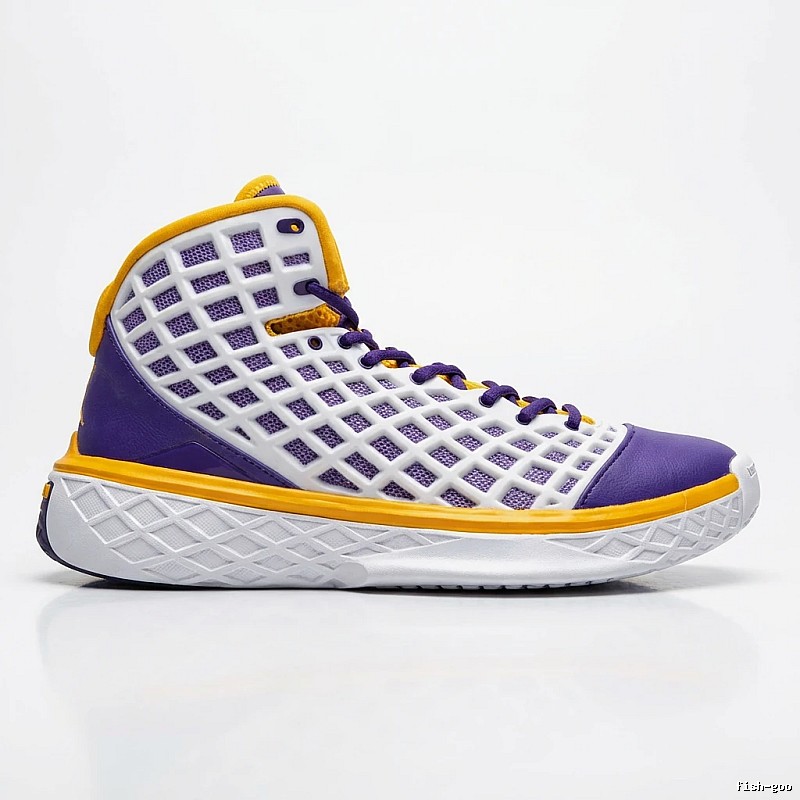 Nike retro purple-yellow-white basketball shoes