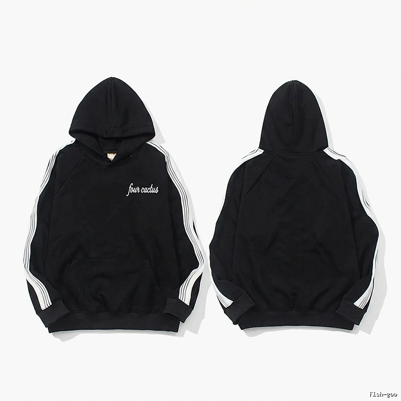 Other black hoodies with side stripes style