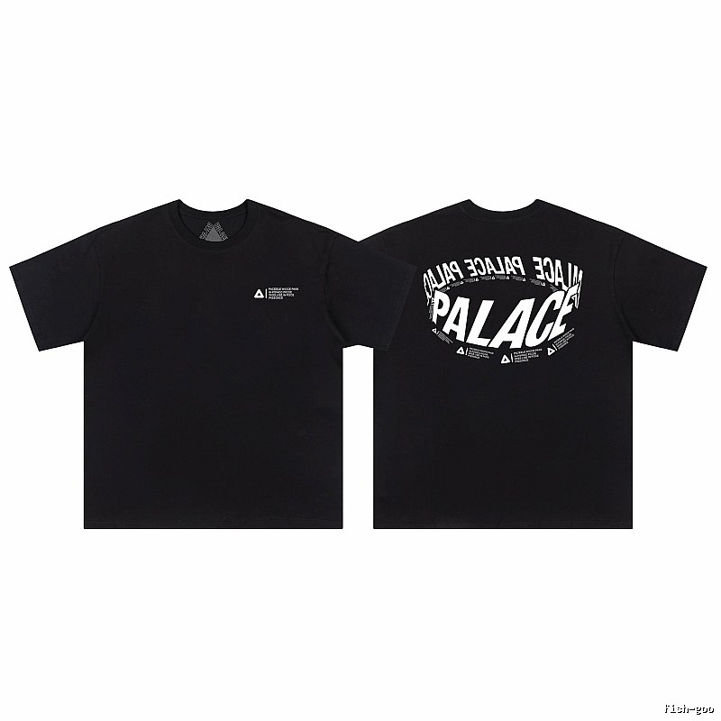Palace Letter Print Street Style Black T-Shirt