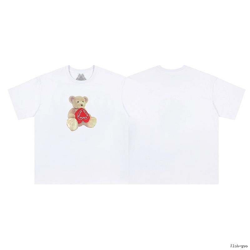Palace Teddy Bear Print Street Style White T-Shirt