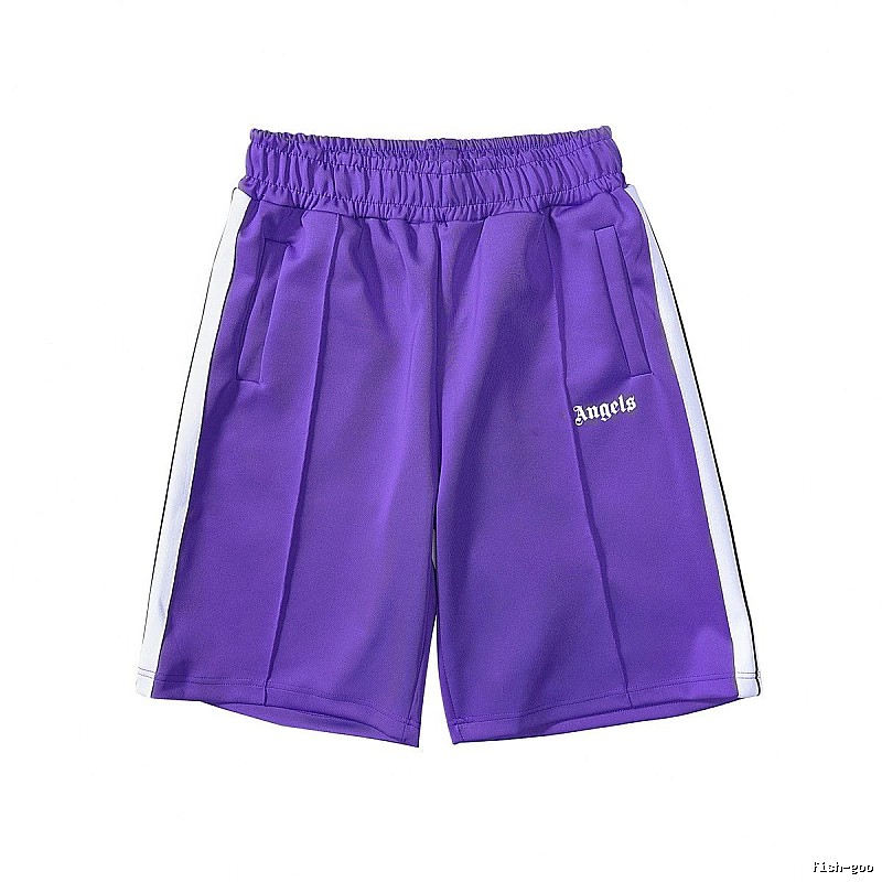 Palm Angels Patterned Track shorts Black Side Stripe with Polished Detail