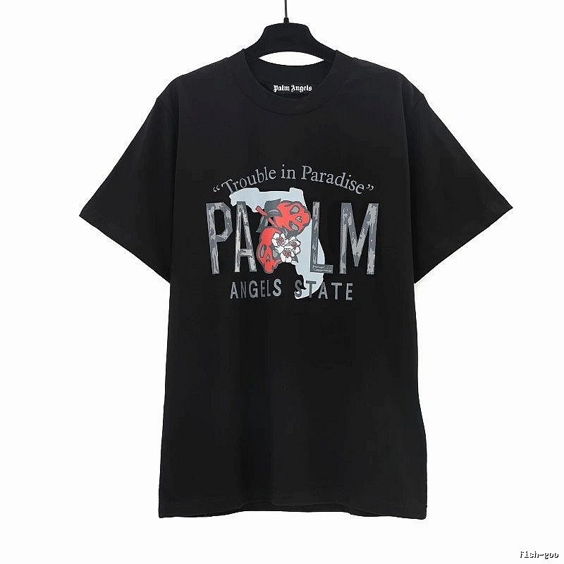 Palm Angels Travel Logo T-shirt White Palm Tree with Modern Look