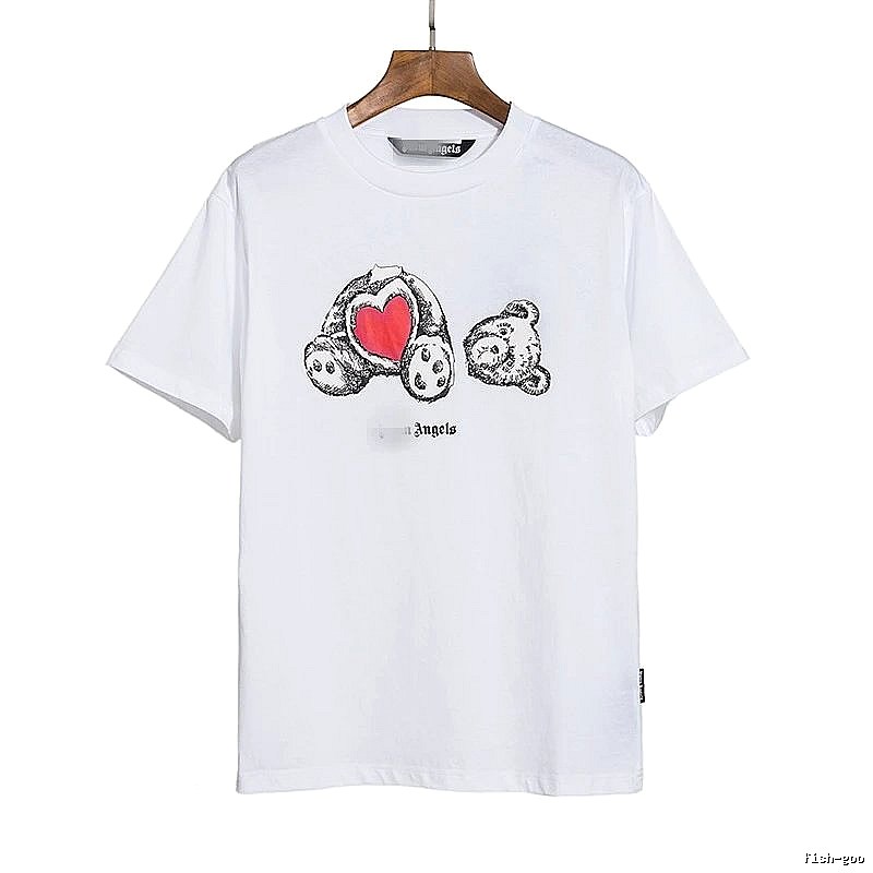 Palm Angels Urban Bear graphic T-shirt White Colorful Bear with Statement Pattern