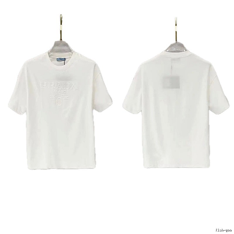 Prada Classic Collection Minimalist Style White Short-sleeved T-shirt