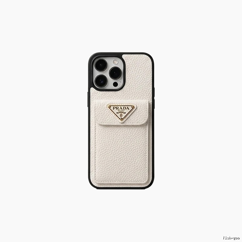Prada minimalist style white iPhone case