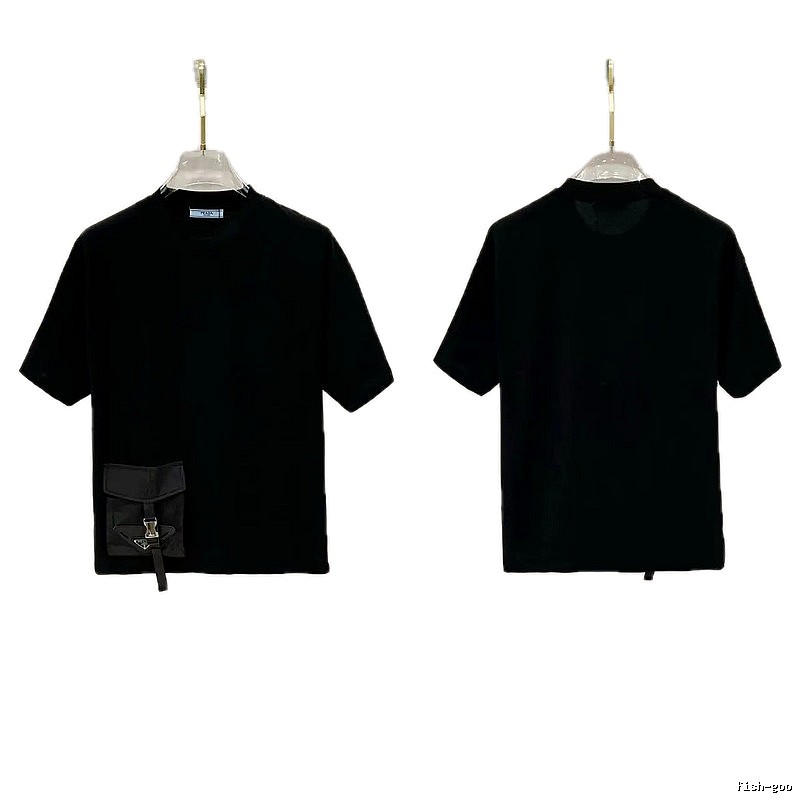 Prada Pocket Collection Minimalist Style Black Short-sleeved T-shirt