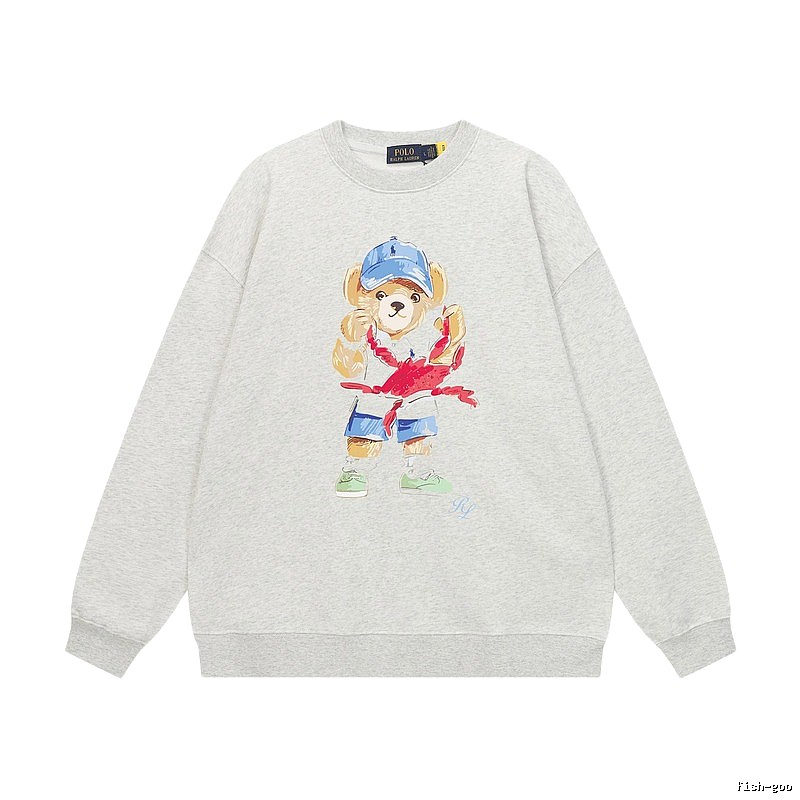 Ralph Lauren cartoon bear light gray sweatshirt