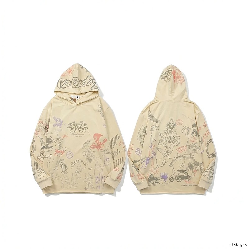Represent Graffiti Style Beige Hoodie