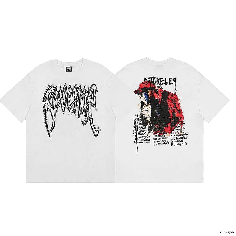 Revenge White Skull Graphic T-Shirt Clean Colorway