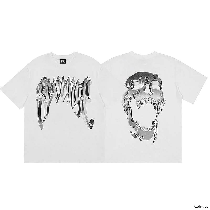 Revenge White Skull Graphic T-Shirt Poolside Style