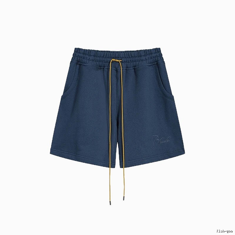 RHUDE minimalist style navy blue shorts