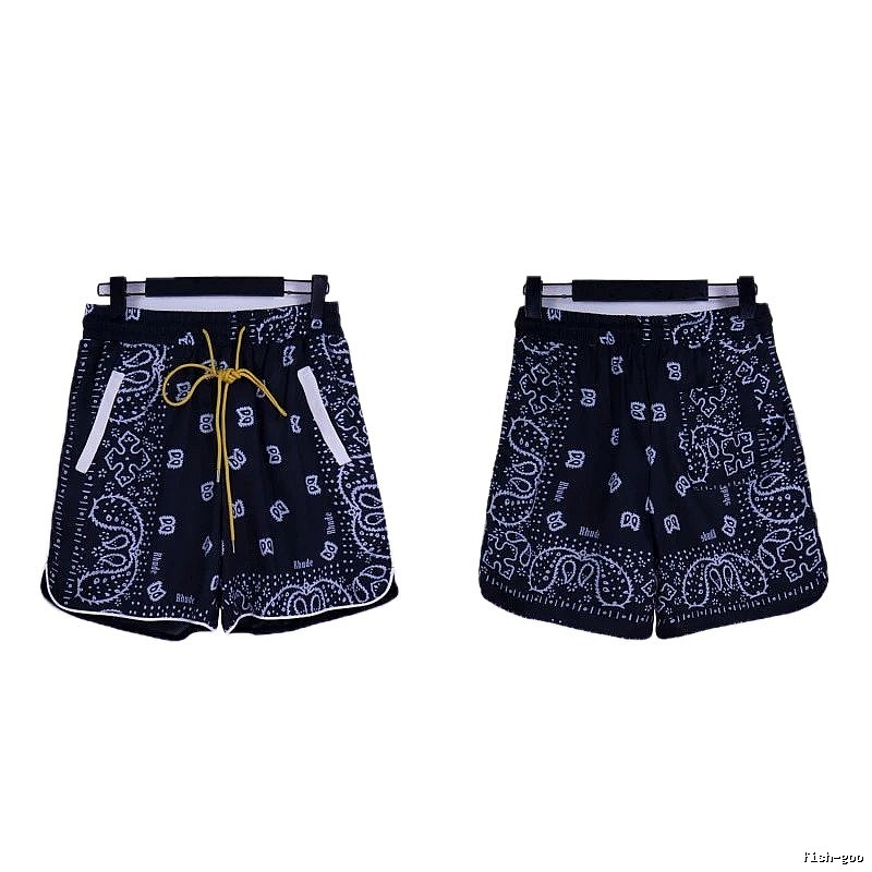 RHUDE retro-style black shorts