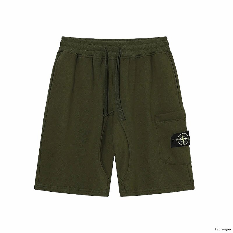 Stone Island Classic Functional Style Army Green Casual Shorts
