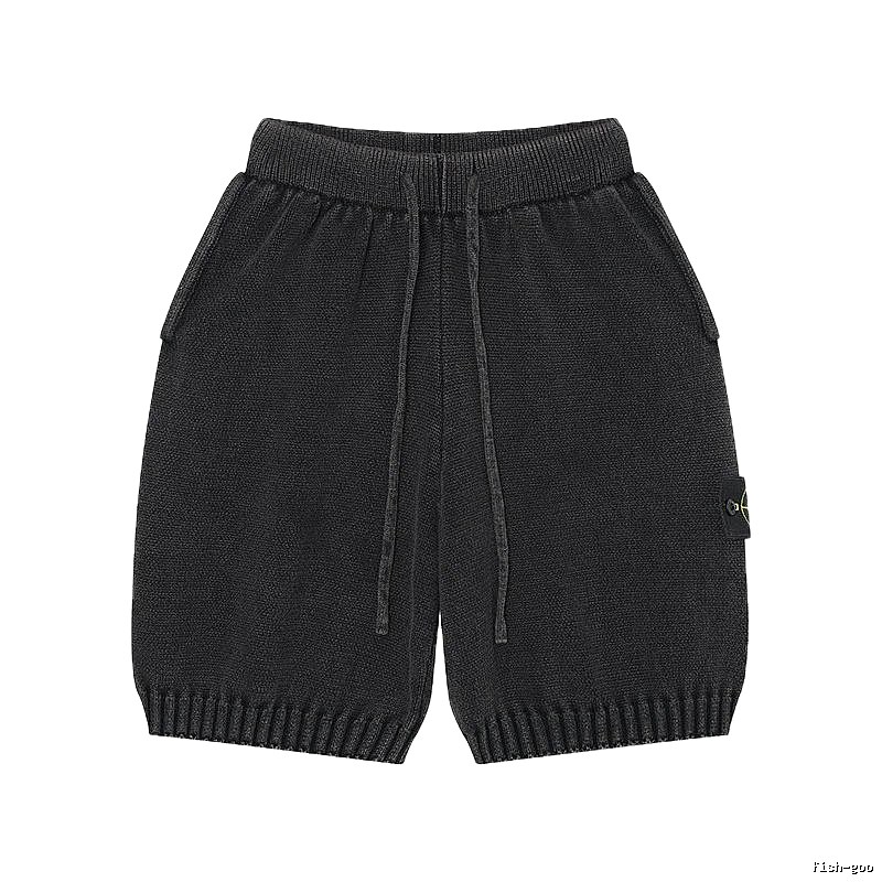 Stone Island Classic Street Style Carbon Black Knit Shorts