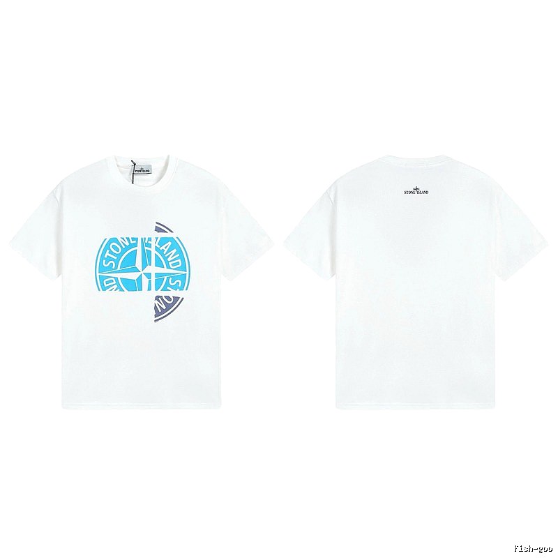 Stone Island Compass Print Cool Trendy Style White T-Shirt