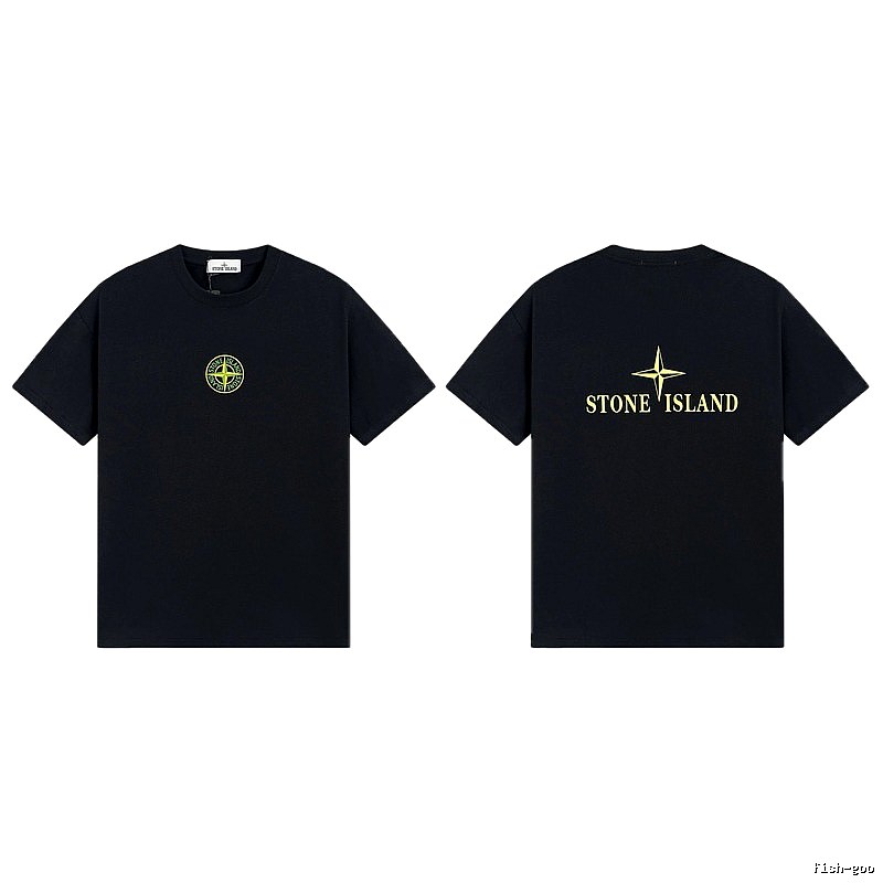 Stone Island Compass Series Streetwear Black Short Sleeve T-Shirt
