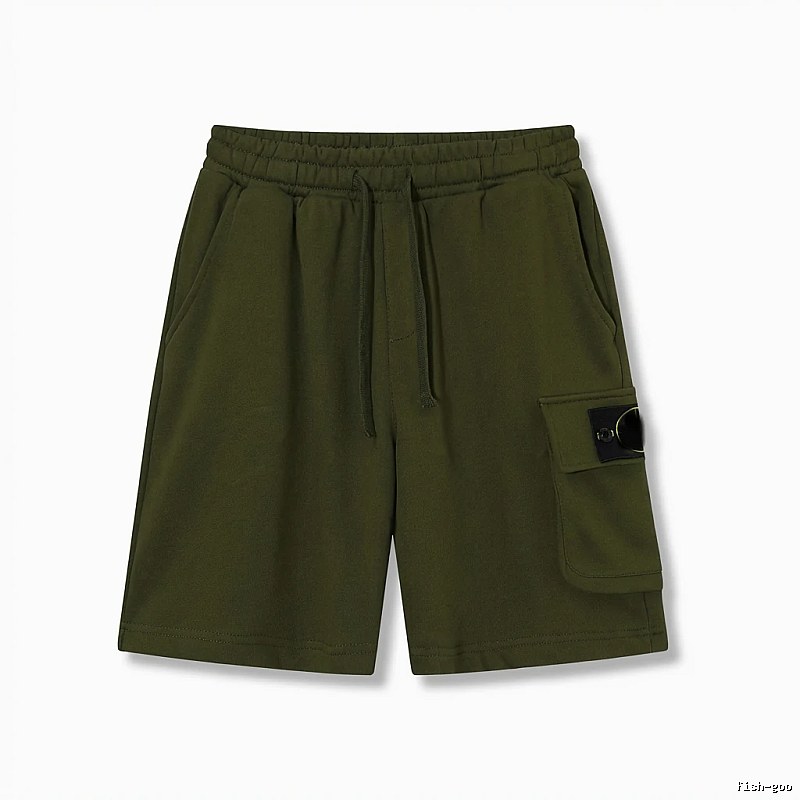 Stone Island military green work-style shorts