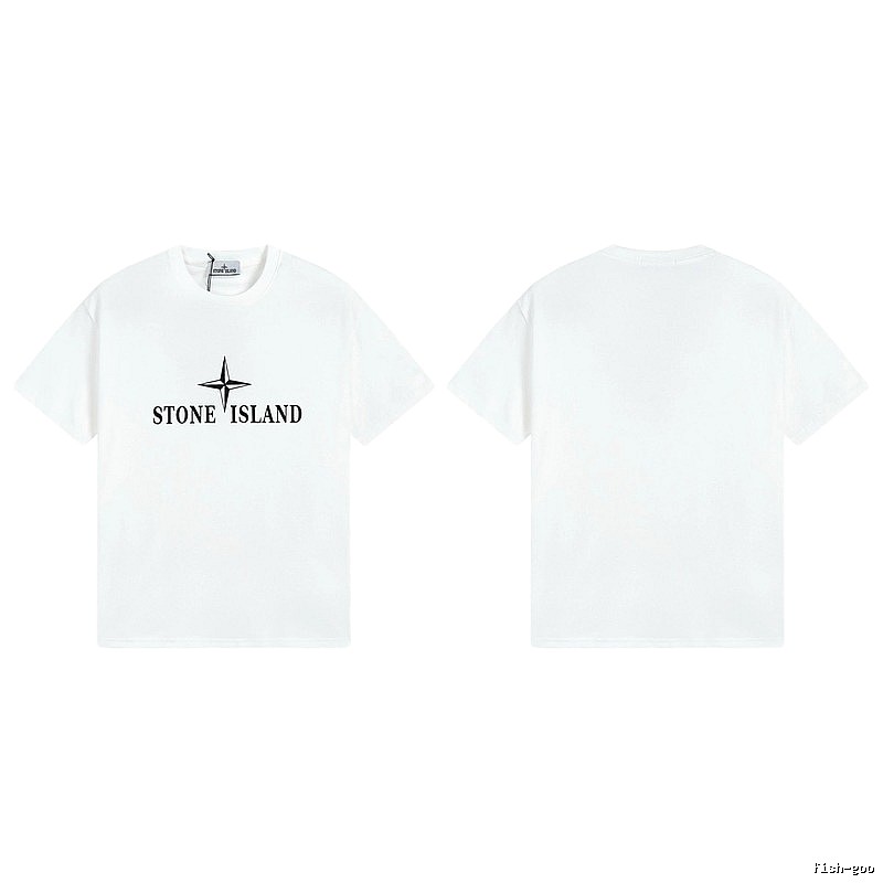 Stone Island Printed Street Style White T-Shirt