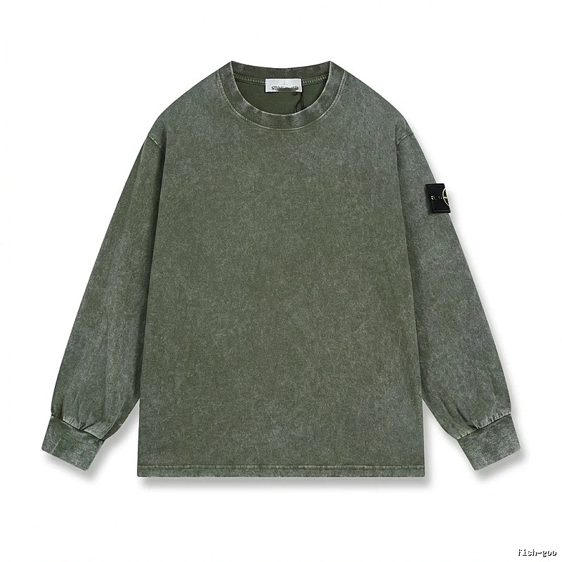 Stone Island retro-style army green sweatshirt