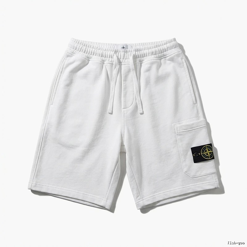 Stone Island workwear-style white shorts