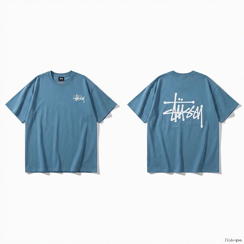 Stussy basic simple style blue T-shirt