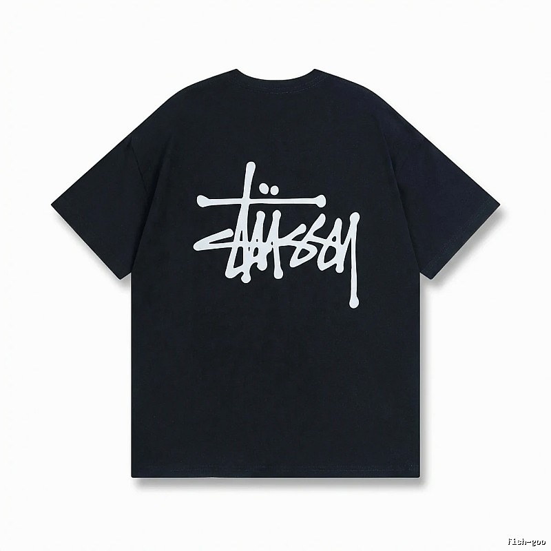 Stussy basic street style black T-shirt