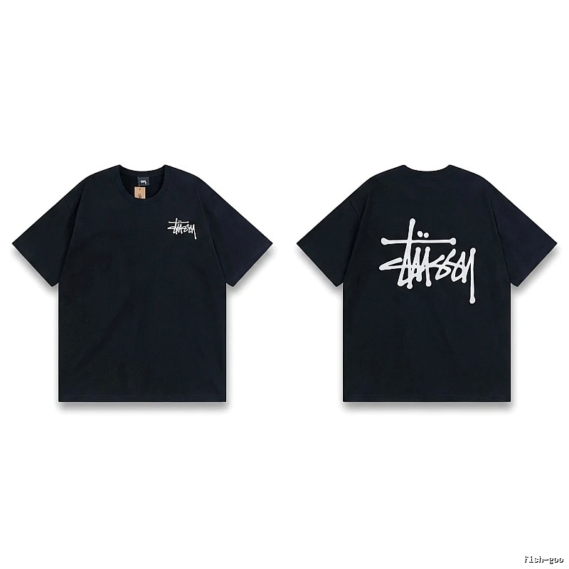 Stussy basic style simple black T-shirt