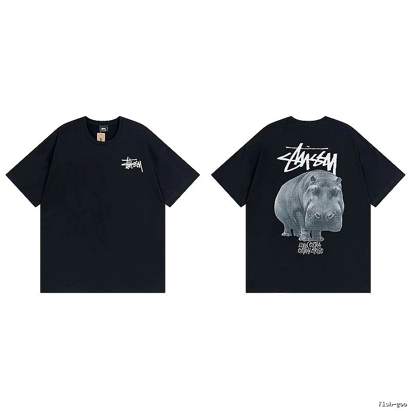 Stussy Black Spider Graphic T-Shirt Match Day Logo