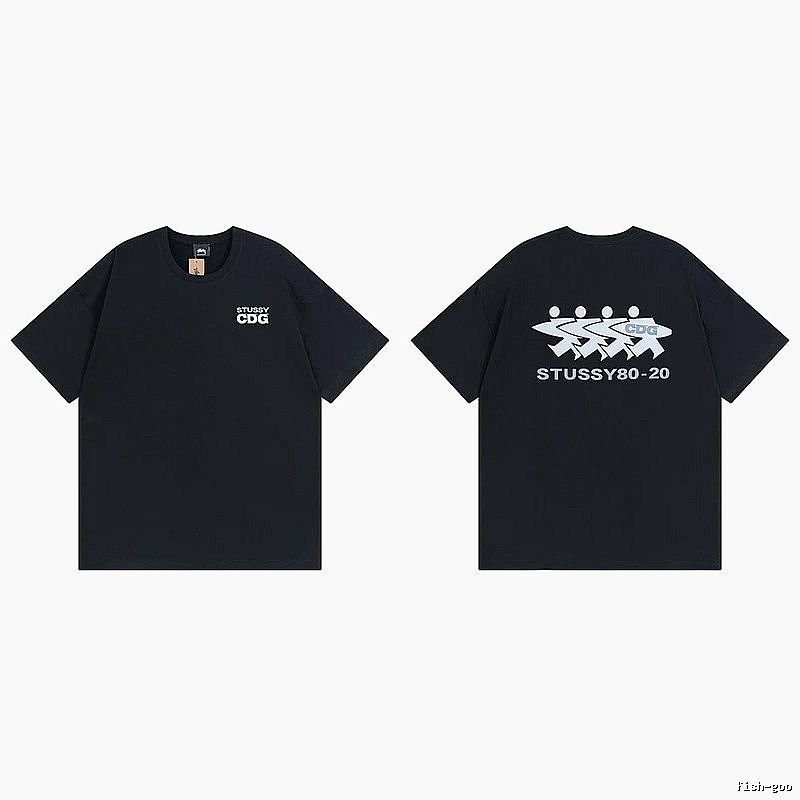 Stussy Black Spider Graphic T-Shirt Modern Fit Logo