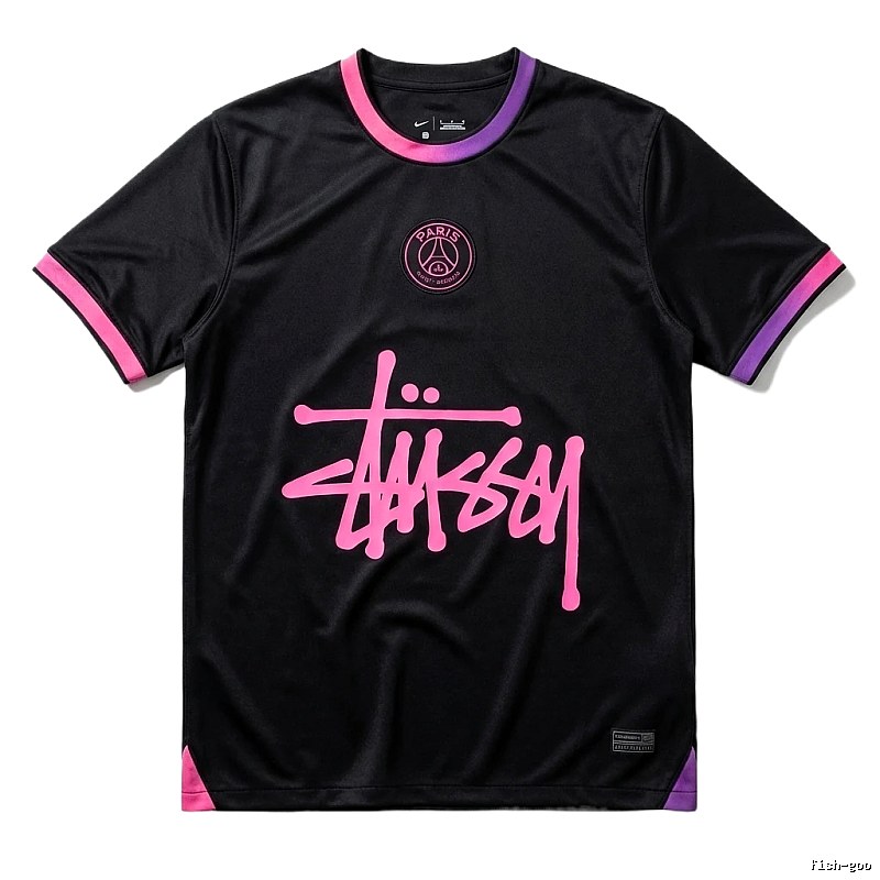 Stussy Co-branded Graffiti-style Black T-shirt