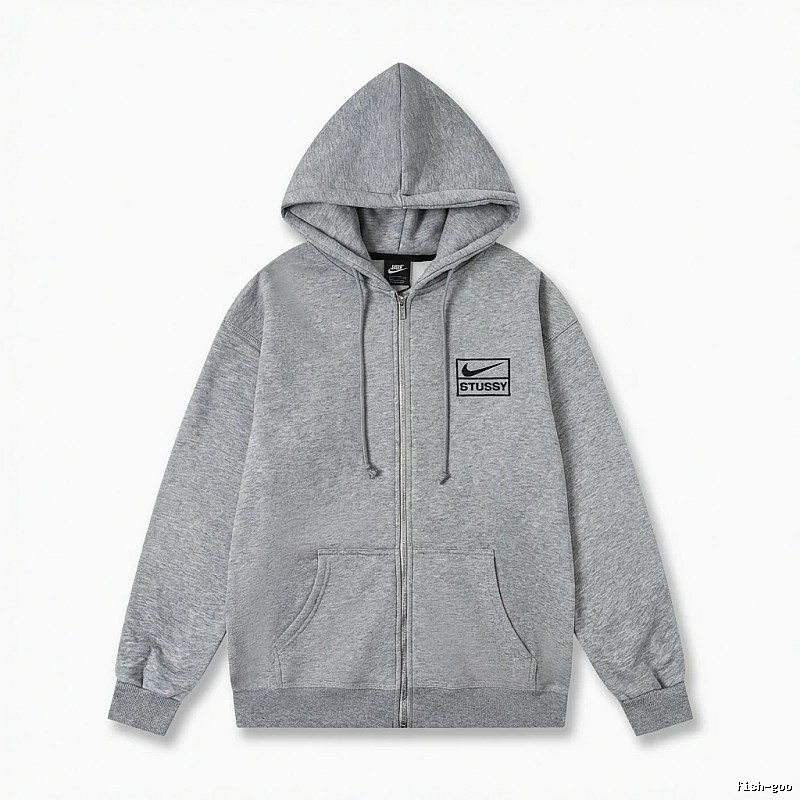 Stussy co-branded grey hoodie