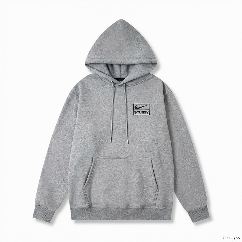Stussy Co-branded Simple Style Grey Hoodie