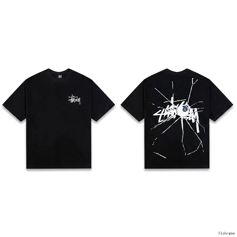 Stussy dark ripped style short-sleeve shirt