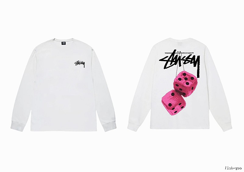 Stussy Dice Pattern White Long-sleeve Shirt