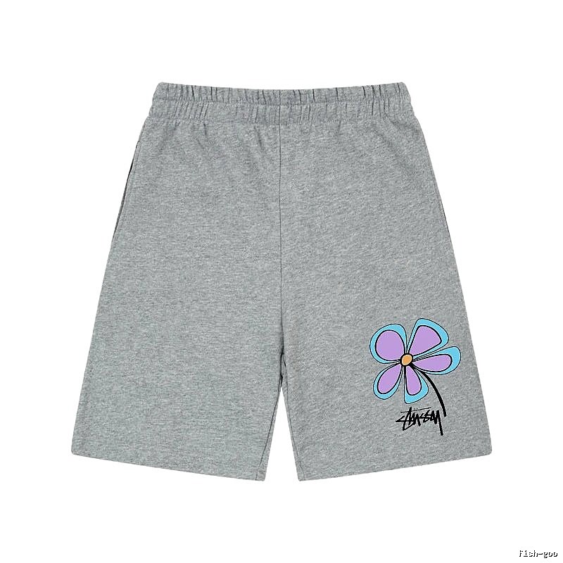 Stussy floral-style gray shorts