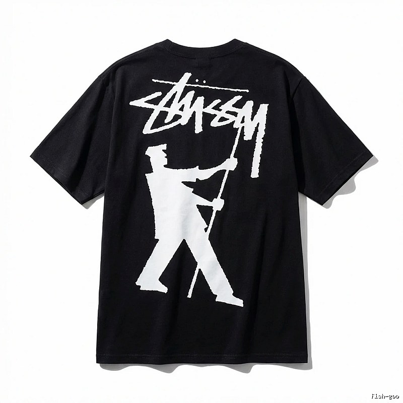 Stussy graffiti-style black T-shirt