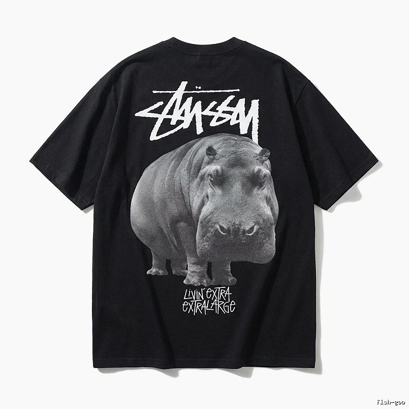 Stussy Hippo Print Black T-shirt