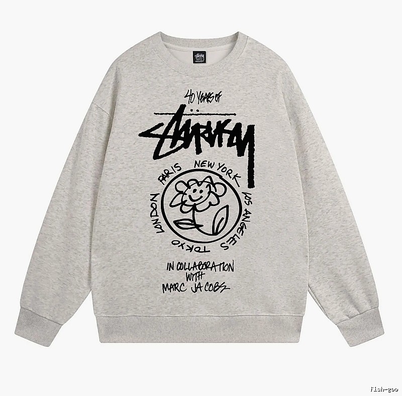 Stussy Oatmeal Style 539 Graphic SweatShirt Smart Casual