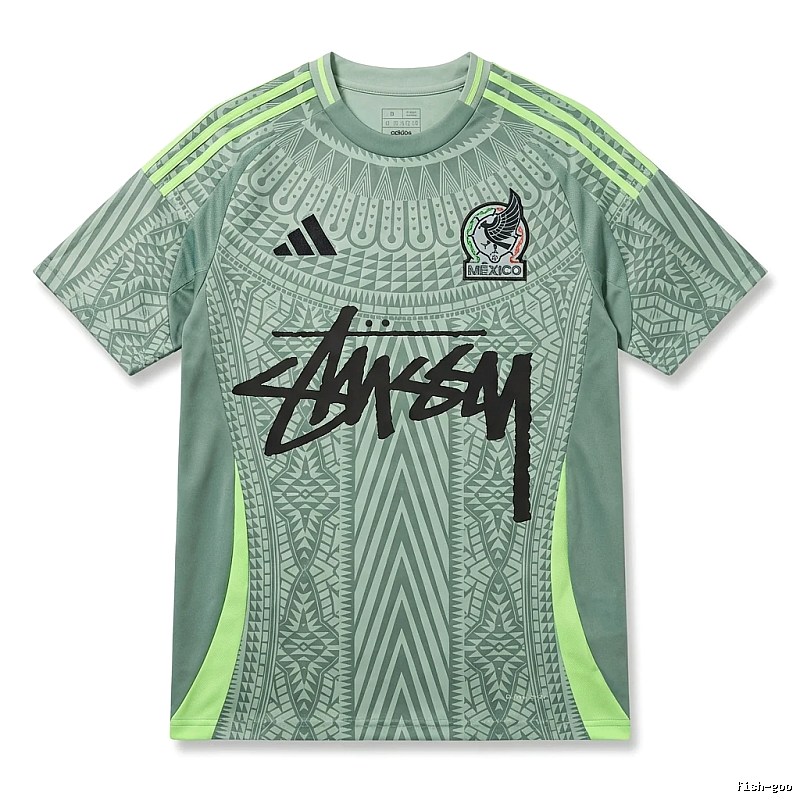 Stussy sporty gray-green short-sleeve
