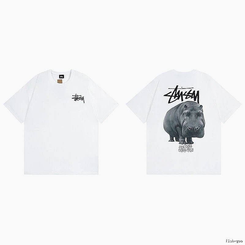Stussy White Spider Graphic T-Shirt Relaxed Styling Logo