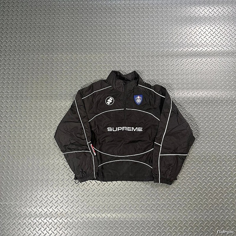 Supreme Black Piped Half-Zip Track Jacket