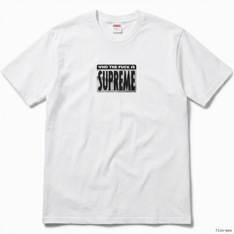Supreme - printed trendy brand white T - shirt