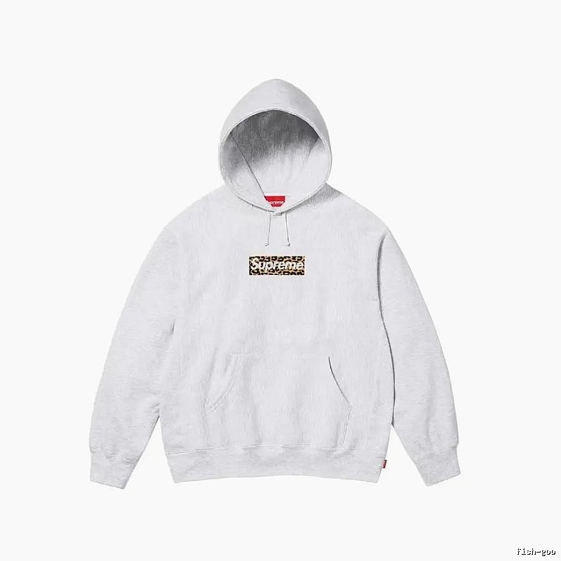 Supreme Resort Logo hoodie Gray Red Oversized for Travel Looks