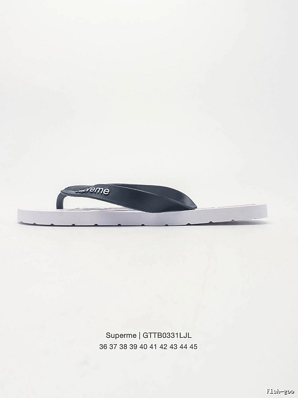 Supreme Street Fashion Black and White Flip-Flops