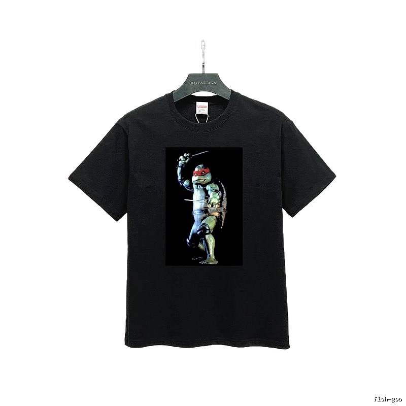 Supreme x Ninja Turtles Co-branded Street Style Black T-Shirt
