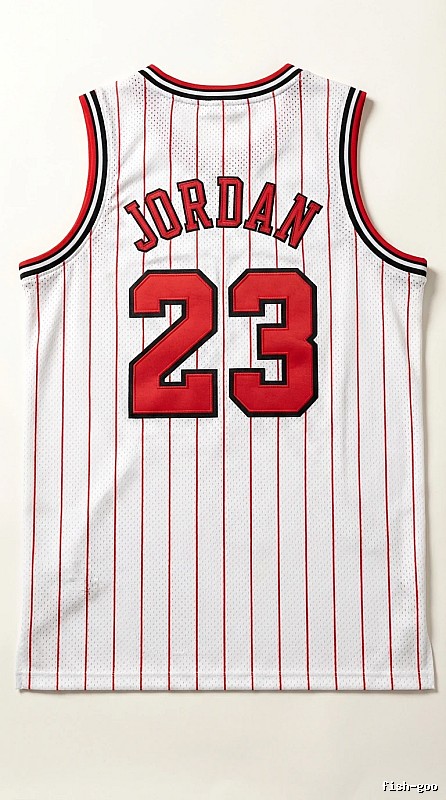 The retro white and red jersey of the Michael Jordan