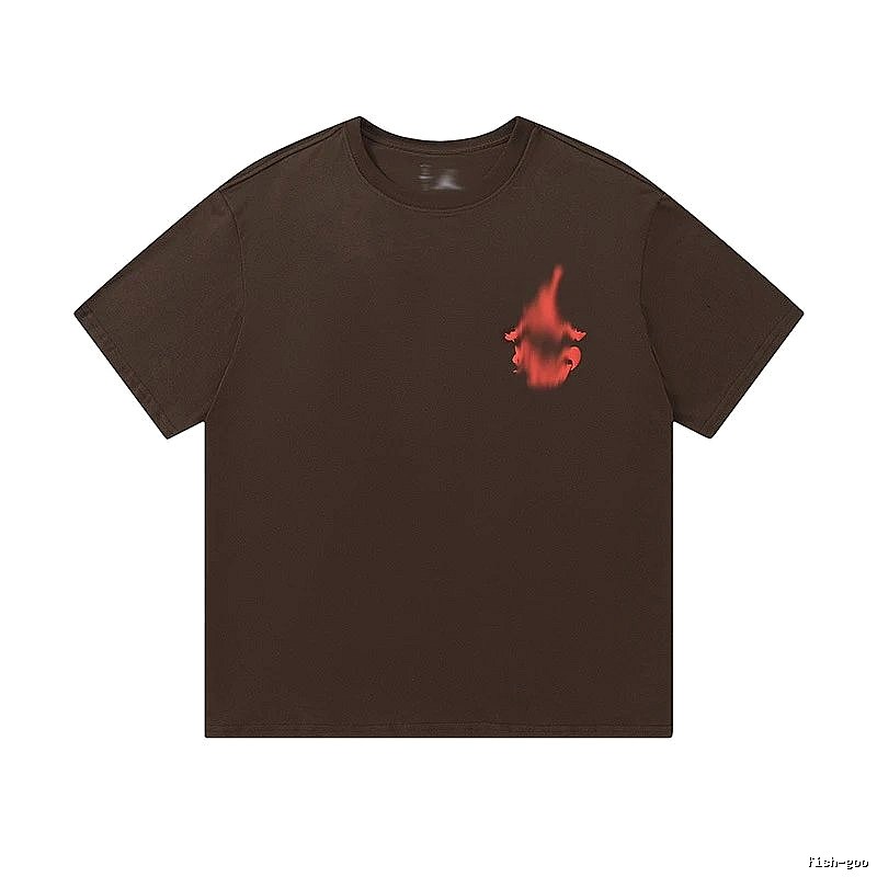 Travis Scott Easy Match Graphic T-shirt Brown Travis Scott for Leisure Wear