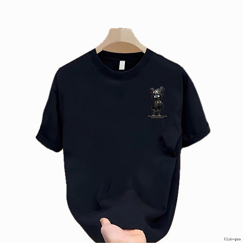 Trendy Brand Gloomy Bear Printed Street Style Navy Blue T-shirt