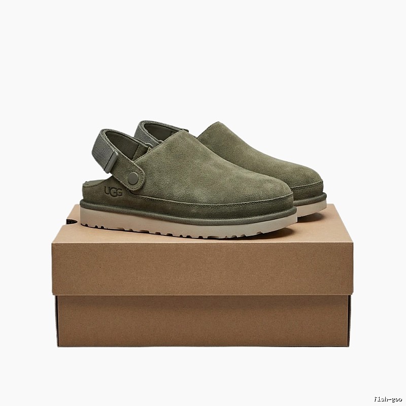 UGG retro-style olive green slippers