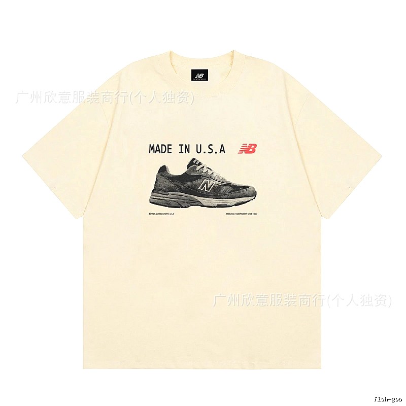 Vintage-style Beige T-Shirt with New Balance Sneaker Print
